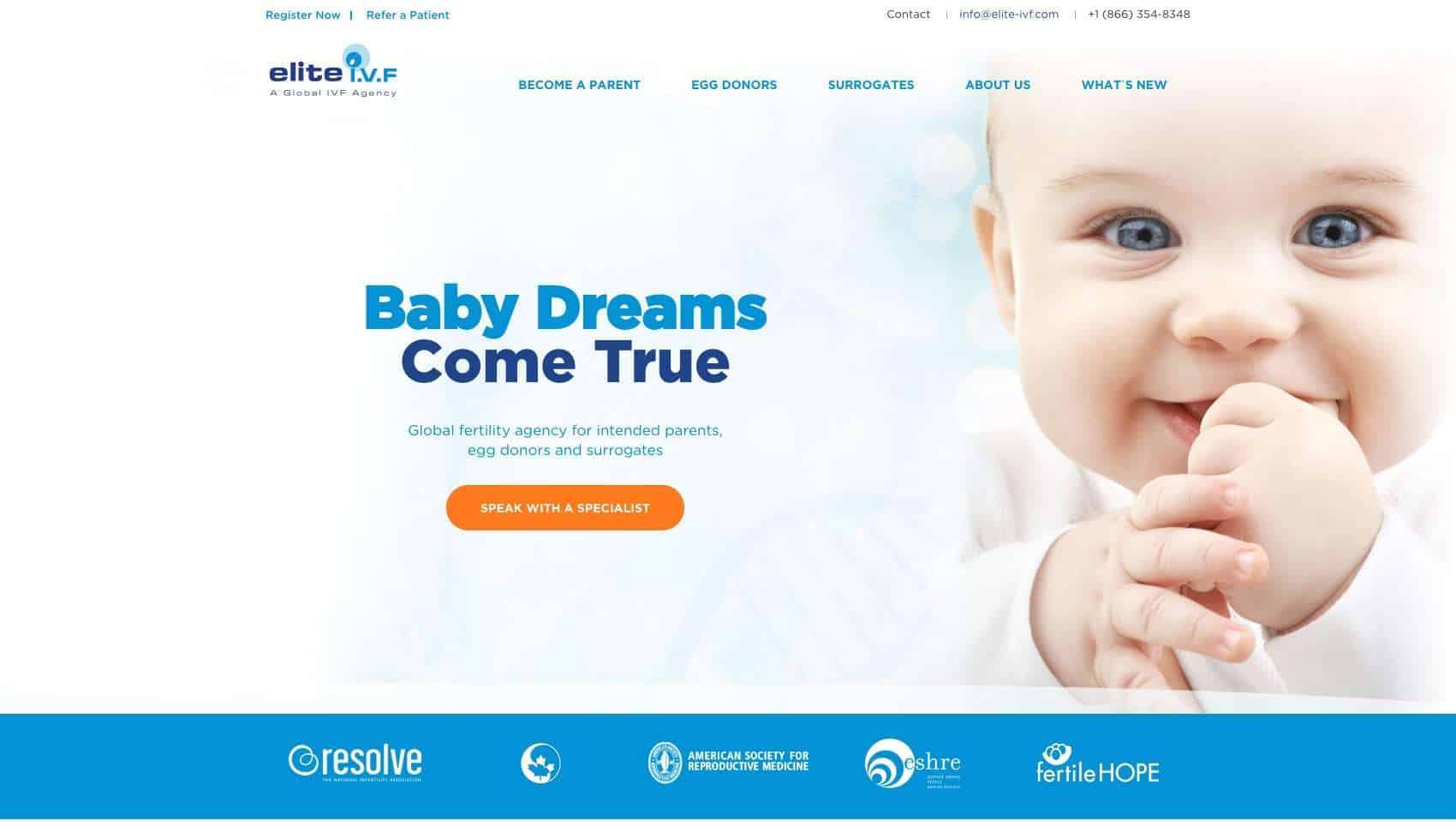 medical website design home page example
