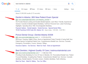 Healthcare Digital advertising paid search example
