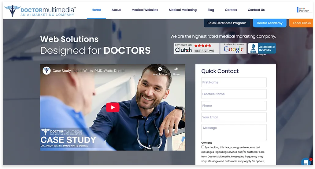 doctor multimedia above the fold