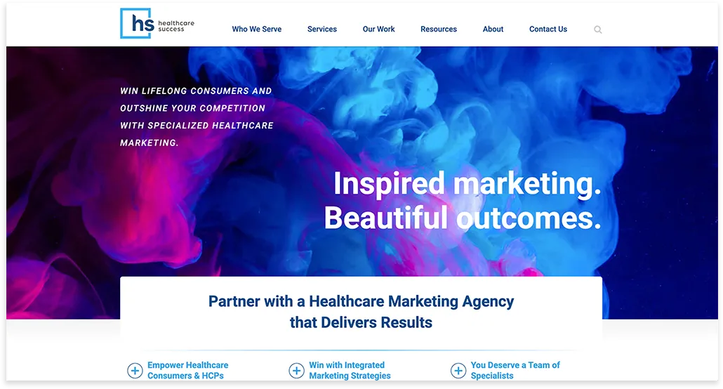 healthcare success above the fold