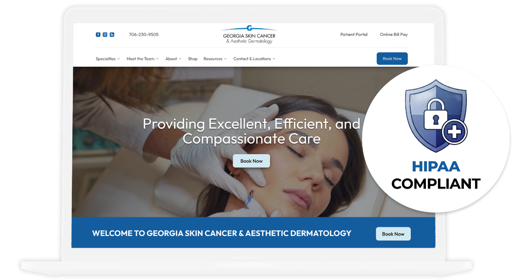 Hipa Compliant Website for Dermatologist1