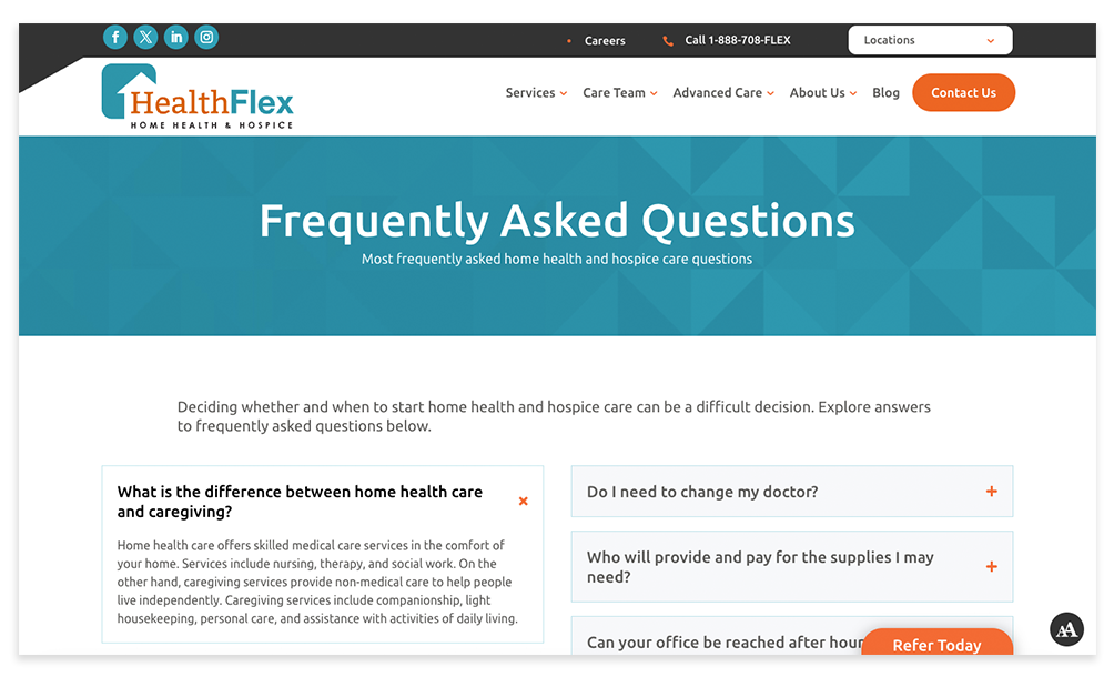 Seo for doctors faq example