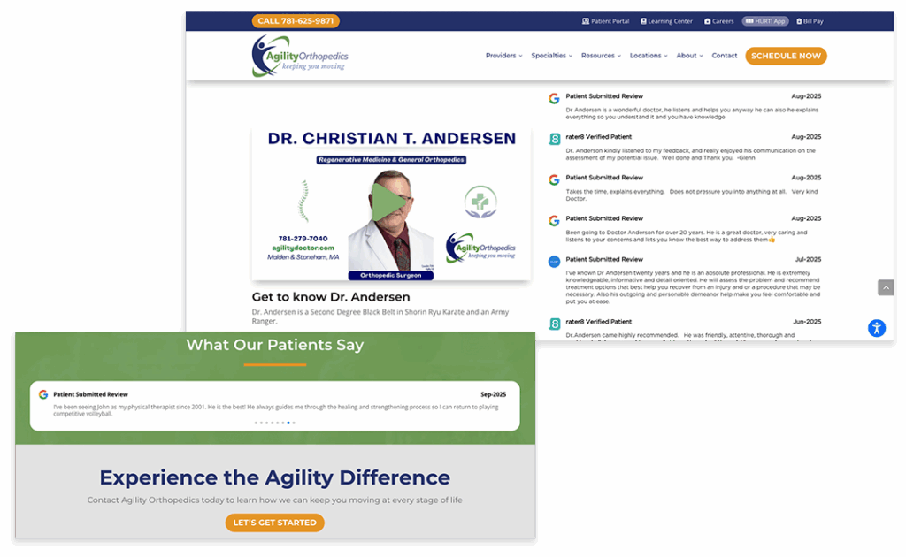 Seo for doctors reviews widget example